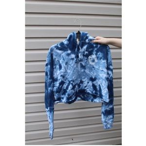 SANDCLOUD Blue Tie Dye Crop Hoodie